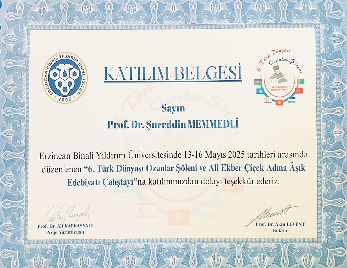Türk dünyası ozanlar şöleninde (Erzincan)